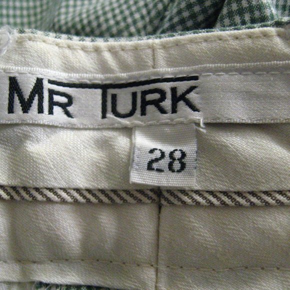 🩳 Mister Mr. Trina Turk Green Gingham Plaid Men's Shorts 28 - Picture 6 of 7